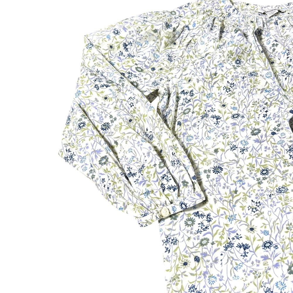 American Eagle‎ Floral Peasant Top Size S Boho Tie Neck Long Sleeve Cottage - Picture 4 of 10